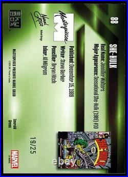 She-Hulk 19/25 Emerald Green Foil 2024 Skybox Marvel Masterpieces Nahuel Grego