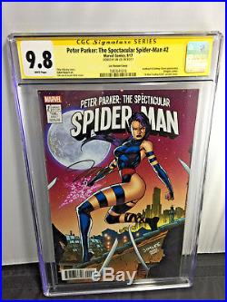 Spectacular Spider-man #2 Psylocke Trading Card CGC 9.8 SS Signed by Jim Lee