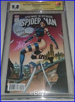 Spectacular Spider-man #2 Psylocke Trading Card Var CGC 9.8 SS Signed by Jim Lee
