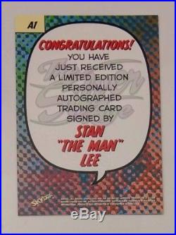 Stan Lee Autograph Marvel The Silver Age Card A1 Skybox 1998 Mint Bonus Art Card