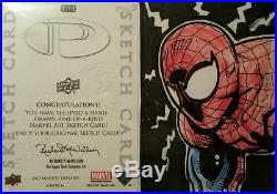 Stan Lee Signed 2014 UD Marvel Premier AUTO Spiderman Sketch Card 2 Panel JSABGS
