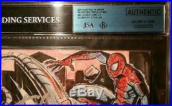Stan Lee Signed 2014 UD Marvel Premier AUTO Spiderman Sketch Card 3 Panel JSABGS