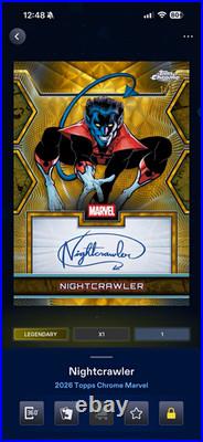 Topps 2026 Chrome Marvel Nightcrawler Superfractor 1/1 Facsimile Auto Digital