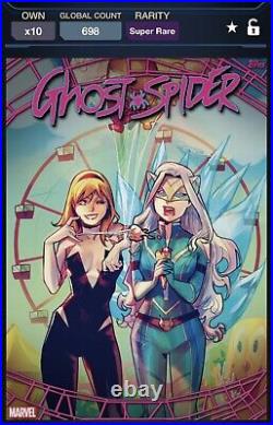 Topps Marvel Collect Digital Ghost Spider Series 1 Pink Complete Set