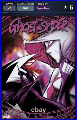 Topps Marvel Collect Digital Ghost Spider Series 1 Pink Complete Set