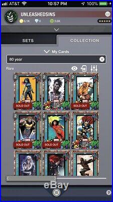 Topps digital marvel collect X-Force, Faces Of Evil, Guardians, 80 Year