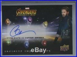 UD Marvel AvengersInfinity War CHRIS EVANS as CAPTAIN AMERICA Autograph Auto SP