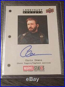 UD Marvel The First 10 Years MCU CHRIS EVANS Captain Capt America Auto