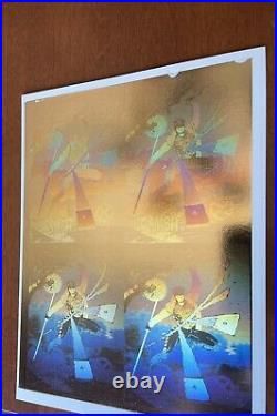 UNCUT Sheet 1992 Impel Marvel Comic Gambit XH-3 Hologram Trading Cards X-Men