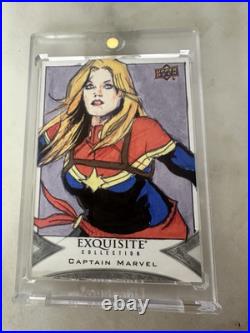 Upper Deck Exquisite Collection 1/1 Sketch Card Captain Marvel By John Sloboda Upper Deck Exquisite Collection 1/1 Sketch Card Captain Marvel By John Sloboda