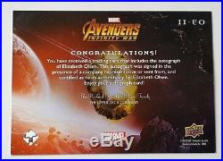 Upper Deck Marvel Avengers Infinity War Inscription Autograph Elizabeth Olsen