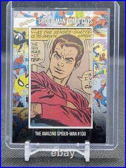 Upper Deck Marvel Metal Universe Spider-Man Comic Cuts Card #100 25/40 SP Relic