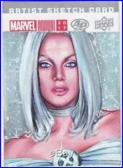 Upper Deck Marvel annual 2017 Fred Ian AP EMMA FROST WHITE QUEEN Sketch Card