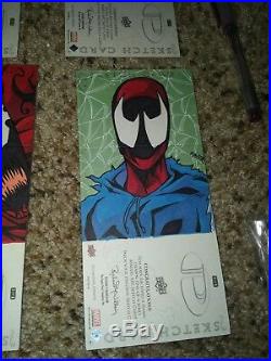 Upper deck marvel premier sketch cards Spider-Man panel Venom Carnage Spidey