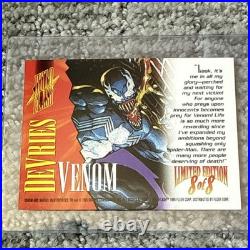 VENOM 1995 Fleer Marvel Masterpieces Holo Flash Limited Edition Devries Venom #8