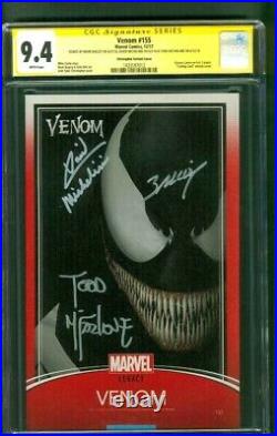 Venom 155 CGC 3XSS 9.4 McFarlane Bagley +1 Sign Trading Card Variant Spider Man
