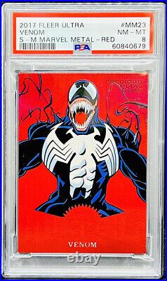 Venom 2017 Fleer Ultra Marvel Precious Metal Gems PMG Red /99 #MM23 PSA 8