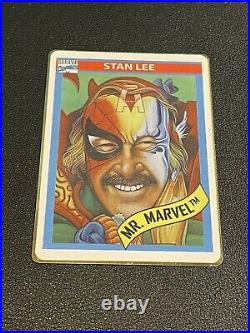 Very Rare Stan Lee Autographed Gold Mr Marvel Trading Card Rookie 1991