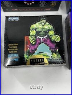 Vintage Sealed Trading Card Lot 8 Factory Sealed Boxes 1990s Marvel/DC/Skybox