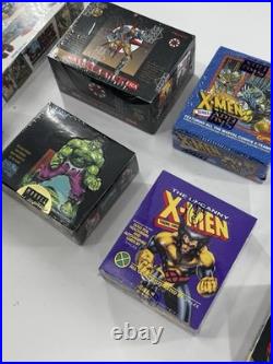 Vintage Sealed Trading Card Lot 8 Factory Sealed Boxes 1990s Marvel/DC/Skybox