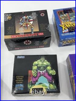 Vintage Sealed Trading Card Lot 8 Factory Sealed Boxes 1990s Marvel/DC/Skybox