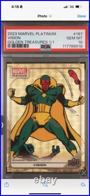 Vision 2023 Upper Deck Marvel Platinum #167 Golden Treasures 1/1 Vision 2023 Upper Deck Marvel Platinum #167 Golden Treasures 1/1